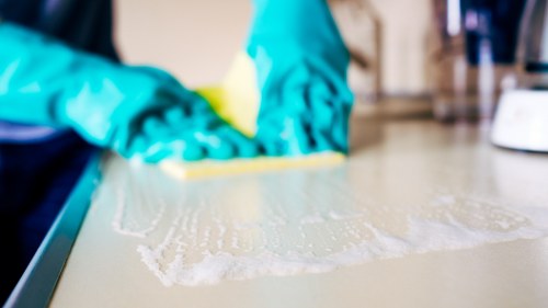 Kitchen and bathroom domestic cleaning in a Knightsbridge home